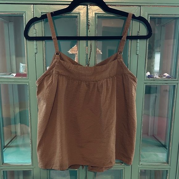 Faherty Marina Seersucker Olive Green Button-Up Women's Top - Picture 5 of 7